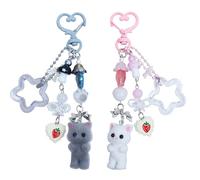 Ruittos 1-4PCS Cute Phone Charms Aesthetic Y2K Cellphone Charms Strap Pink Strawberry Butterfly Star Charm Y2K Accessories for Phone Bag Keychain Airpods Camera Pendants Decor, 15CM, Acrylic, No