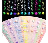 Ruiunchu 600 Pcs Origami Star Paper Strips Stars Chain Glow-in-the-Dark | Glow-in-the-dark Double-sided Mixed Coloured Paper Star Strips for Parties Gifts Art Supplies Home DIY Crafts Decorations