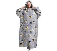 Ruiuzioong Oversized Hoodie Sweatshirt Blanket, Super Soft Warm Comfortable Blanket for Women Men Adults with big Pocke (Panda-extra Long)