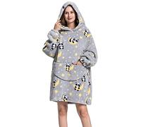 Ruiuzioong Oversized Hoodie Sweatshirt Blanket,Super Soft Warm Comfortable Blanket Hoodie for Women and Men Adults with big Pocket (adults,panda)