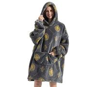 Ruiuzioong Oversized Hoodie Sweatshirt Blanket,Super Soft Warm Comfortable Blanket Hoodie for Women and Men Adults with big Pocket (adults,Grey Lion)