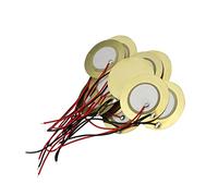 Ruiwaer 12PCS 27mm Piezo Disc Element Sensor with Wire, Piezoelectric Pickup Sensor, Contact Microphone Trigger, Transducer Prewired for Guitar Drum Trigger, Gold