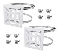 Ruiwaer 2 Sets Universal Vertical Pole Mount Adapter with 2 Loops(20cm Diameter) for CCTV Security Camera PTZ Dome, White
