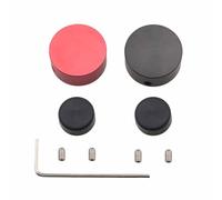 Ruiwaer 2PCS 10.4mm Inner Diameter Metal Effects Foot Switch Knob with Allen Wrench Red and Black Protective Cover
