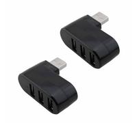 Ruiwaer 2PCS Mini USB 2.0 3 Port Hub Hub 3 Port Expansion Splitter for Portable Hard Drives PC Laptops Digital Cameras Black