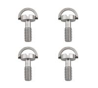 Ruiwaer 4pcs Silver Stainless Steel 1/4 Camera Snap Plate Screws D-Ring Camera Mounting Screws for Camera Tripod Monopods