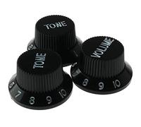 Ruiwaer Black Guitars Strat Knob Stratocaster Style 1-Volume 2-Tone Control Knobs For Guitar Accessories