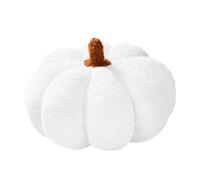 RUIWANBBY 3D Plush Pumpkin Throw Pillow Cushion Furry Toy for Home Halloween Thanksgiving Bedroom Living Room Party Decoration (white, 35cm)