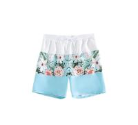 RUIWANBBY Family Matching Outfits Summer Floral Print Swimsuits Mother Girl Two Piece Bikini Set Father Boy Swim Bathing Trunks (Dad, M, Blue Dad)