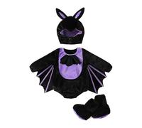 RUIWANBBY Kid Boy Girl Halloween Cute Monster Animal Costume Fuzzy Warm Hooded One-Piece Unisex Romper Zipper Cosplay Jumpsuit (K-Black, 3-6 Months)