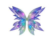 RUIWANBBY Kid Girl Halloween Costume Sets Tulle Skirt, Butterfly Wings, Fairy Stick, Hair Hoop for Cosplay Theme Party Outfits (1pcs Gradient Purple, One Size)