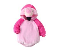 RUIWANBBY Toddler Baby Halloween Cute Monster Animal Costume Fuzzy Warm Hooded Romper Zip-Up Cosplay Jumpsuit for Boy and Girl (B-Rose Red, 12-18 Months)