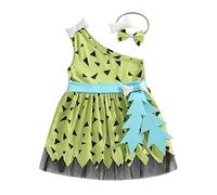 RUIWANBBY Toddler Little Boy Girl Caveman Costume Sleeveless Stone Age Outfit Bone Stick Halloween Cosplay Party 2 Pcs Set (B-Yellow, 3-4T)