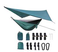 Ruixf 270cm X 140cm Hammock with Mosquito Net & 360cm X 290cm Rain Fly Tarp - Ultralight Parachute Nylon Load 300kg, Windproof Rainproof and UV Resistant, for Outdoor Camping Hiking Picnic Travel