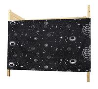 RUIXIA Galactic Stars Blackout Curtain for Dorm Bunk Beds Lightproof Privacy Single Sleeper Loft Bed Drapery Dustproof Shading Cloth Curtains for Student Dormitory Bedroom Decor(1.5M x 2M)