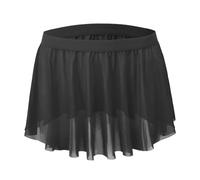RUIXIA Men's Sheer Mesh Lace Mini Skirt Cross-Dressing Sissy See Through Flared Short Skirt for Lingerie Gay Party Clubwear