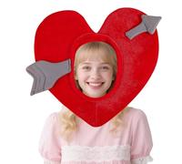 RUIXIA Novelty Heart Shaped Cute Love Peach Plush Hat with Cupid ArrowValentine's Day Headgear Funny Warm Winter Fashion Stuffed Cap for Halloween Holiday Fancy Dress Up Party Photo Prop