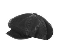 RUIXIA Washed Denim Beret Cap Vintage Distressed Newsboy Hat for Women Men Retro Peaked Baker Boy Fall Visor Cabbie Cap