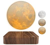 RUIXINDA Levitating Moon Lamp, Magnetic Floating Moon Lamp Spinning Luna Night Light with 3 Color Modes, for Home Office Desk Decor, Bedroom Unique Lamps, Cool Tech Gadgets Gift for Women Kids