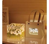 RUIXUAN Rose Night Light,DIY Finished LED Magic Cube with 10 Preserved Flowers, 4" Mirror Table Lamp for Bedroom & Home Decor - Romantic Gift for Her, Mom, Wife (Pink Rose)