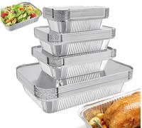 RUIXUE 40 Pieces Disposable Aluminium Foil Trays, 2250ml, 1100ml and 800ml Multi-Size Reusable Aluminium Dishes for Cooking and Roasting.