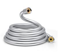 RUIXUE® Plastic Shower Hose, Flexible, with Kink Protection and Easy-to-Clean Surface, G ½’ Connection. (Silver-PVC, 2.0m)