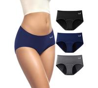 RUIXUE Women Period Pants, Cotton Menstrual Underwear for Women, Heavy Flow Postpartum Leakproof Knickers Extra Protection Pack of 3