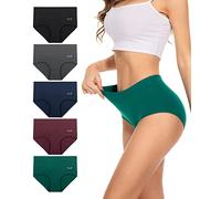 Ruixue Women's Cotton Underwear, Pack of 5 Briefs, Women's Stretch High Waist Panties, Comfortable Women's Underwear, Breathable Panties, Late Autumn-3, M