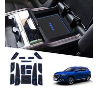 Ruiya Compatible with MG HS/EHS EV/HS Plug-in Hybrid 2018-2024 Car Rubber Mats, Car Mats Door Slot Mat Car Armrest Drink Holder Mat Centre Console Non-Slip Mats Rubber Mats MG HS Accessories