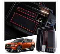 Ruiya Compatible with Nissan X-Trail T32 2014-2021 Centre Console Storage Box, X-Trail Armrest Organiser Tray Centre Armrest Car Storage Box Centre Armrest Glove Box X-Trail Accessories (Red)