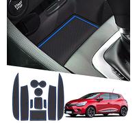 Ruiya Compatible with R*enault Clio 4 2013-2018 Car Rubber Mats, Door Slot Mat Car Armrest Drink Holder Mat Centre Console Non-Slip Mats Interior Rubber Clio 4 Accessories