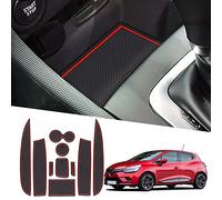 Ruiya Compatible with Renault Clio 4 2013-2018 Car Rubber Mats, Clio 4 Car Mats Door Slot Mat Car Armrest Drink Holder Mat Centre Console Non-Slip Mats Interior Rubber Mats Clio 4 Accessories