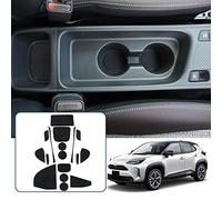 Ruiya Compatible with Toyota Yaris Cross 2021-2023 2024 Non-Slip Mats Rubber Mats Door Slot Mat Armrest Drink Holder Mat Centre Console Interior Rubber Mats Yaris Cross Hybrid Accessories