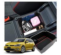 Ruiya Compatible with VW Golf 7 7.5 GTI GTE 2013-2018 Centre Console Storage Box,Golf 7 Armrest Organiser Tray Centre Armrest Car Accessories Storage Box Centre Armrest Glove Box(Red)