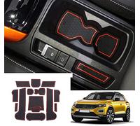 Ruiya Compatible with VW T-ROC TROC 2018-2023 2024 Car Rubber Mats, T-ROC Car Mats Door Slot Mat Car Armrest Drink Holder Mat Centre Console Non-Slip Mats Interior Rubber Mats T-ROC Accessories