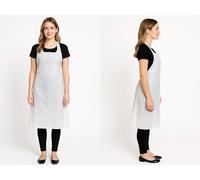 Ruiyang Disposable White Flat Pack of 100 Aprons 100, White