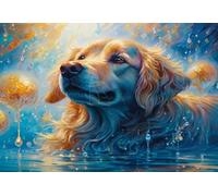 RUIYANMQ 1000 Pieces, Colorful Puzzle,Irregular Puzzle ，Goldens Retrievers ，Abstract Art S ，Fun Memory Cognition Games ，Stress Relief Toys For Family,Dx240Zp