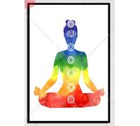RUIYANMQ Canvas Image Psychedelic Blacklight Chart Seven Chakras Yoga Print Wall Art Poster Living Room Home Decor Yh74Yz 40X60Cm Frameless