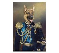 RUIYANMQ canvas picture dog in suit animal print hanging cute funny retro pet bedroom living room Kw59T 40X60Cm Frameless