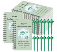 RUIYELE 24 PCS You're Turtley Awesome Inspirational Gifts 12 Turtley Spiral Notebooks 12 Turtle Ballpoint Pens Employee Appreciation Gifts Bulk Pocket Favors for Coworker Staff Team Turtle Lovers