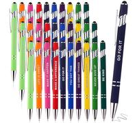 RUIYELE 30Pcs Inspirational Ballpoint Pens Bulk Metal Motivational Quotes Pen Black Ink Positive Encouraging Appreciation Thank you Gift for Student Employee Team Staff Colleagues Coworkers Volunteer