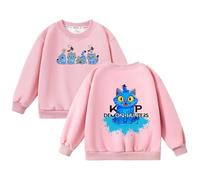 RUIYHE Demon Hunters Hoodies for Kids Girls Boys Hip Hop K pop Hunter Costume Hoodies K Pop D-Demon Merch Y2k Pullover Carton Print Sweatshirt (UK, Numeric, 130, Regular, pink)