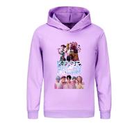 RUIYHE Demon pop Hunters Hoodies Girls Vintage Y2k Halloween Fashion Long Sleeve Hooded Sweatshirt for Kids (UK, Numeric, 120, Regular, purple)