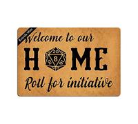 Ruiyida Entrance Mat Welcome to Our Home Roll for Initiative Funny Doormat Door Mat Decorative Indoor Non-Woven 23.6 by 15.7 Inch Machine Washable Fabric Top