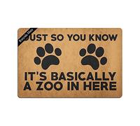 Ruiyida Just So You Know It's Basically A Zoo In Here Entrance Floor Mat Funny Doormat Door Mat Decorative Indoor Outdoor Doormat Non-woven 23.6 By 15.7 Inch Machine Washable Fabric Top