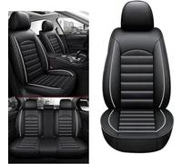 RuiYiL Car Cover Seats Full Set for Audi A6 Allroad, Full Set Waterproof Seat Covers Set Leather Car Seat Cushion Protectors Auto Accessories,D/black and white