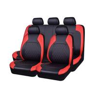 RuiYiL Car Seat Covers for VW Caddy Maxi 2015-2020 2021 2022 2023 2024,Leather Full Set Suitable Breathable Waterproof Soft Material Auto Seat Cover Non-Slip Interior Accessorie, C/Red