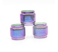 RUIYITECH Fat Glass Tube for TFV8 Baby V2 5ml Bulb Glass Tube Clear Color Rainbow Color 3 Pack (Rainbow)