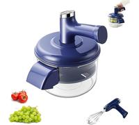 RUIYUE Electric Fruit Peeler & Mixer, Portable Wireless Design (Blue) | Rechargeable 2-in-1 Kitchen Gadget with Whisk Attachment - Ldeal for Peeling