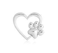 RUIZHEN Love Heart with Dog Paw Print Sweater Coat Pin Badge Brooch, 2.5cm x 2.7cm, Metal, no gemstone
